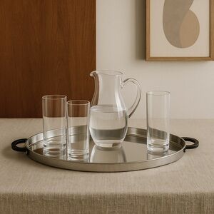 1970s BODUM Large Stainless Steel Oval Service Tray MCM Vintage #1110253